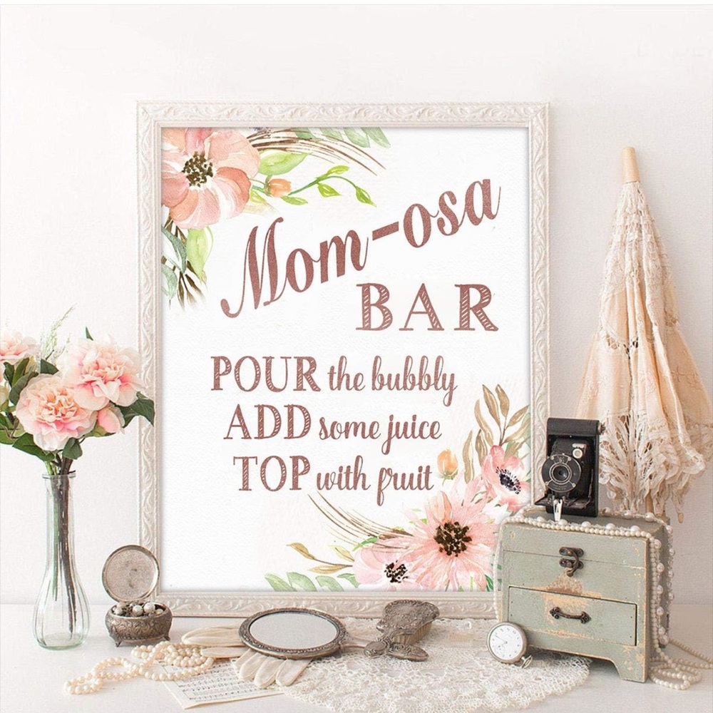 NEW Rose Gold 'But First Mimosas' Party Banner and new baby stickers - Picture 3 of 10